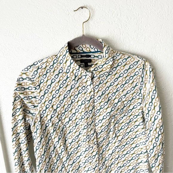 Talbots Top Women's 6 Horse Bit Button Down Equestrian Preppy Old Money - Picture 4 of 9